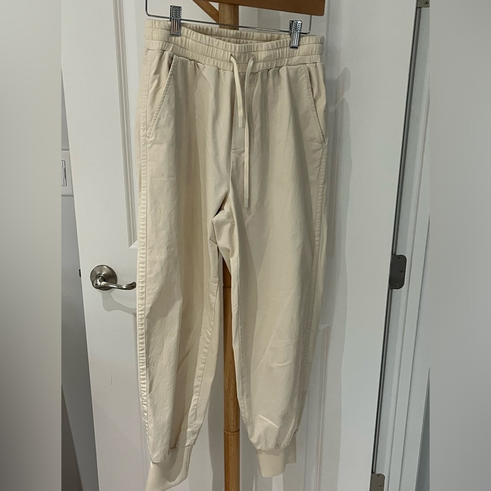 Varley Cream Track Pants with Elastic Cuffs - Picture 2 of 4
